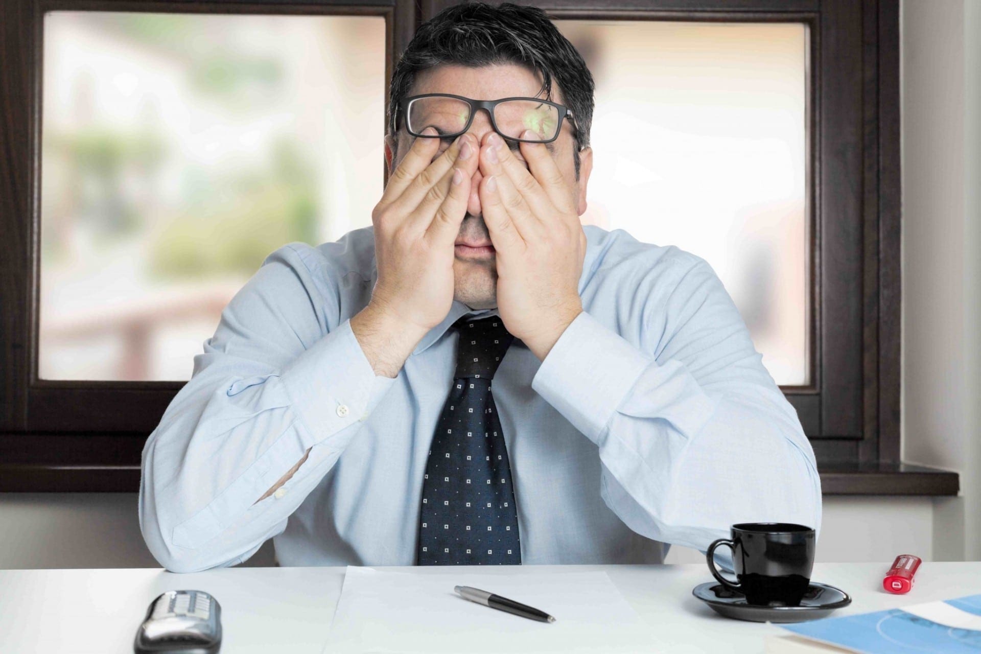 Man Tired In Office